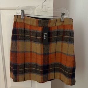 Lulu's Plaid Mini Skirt - Orange and Brown